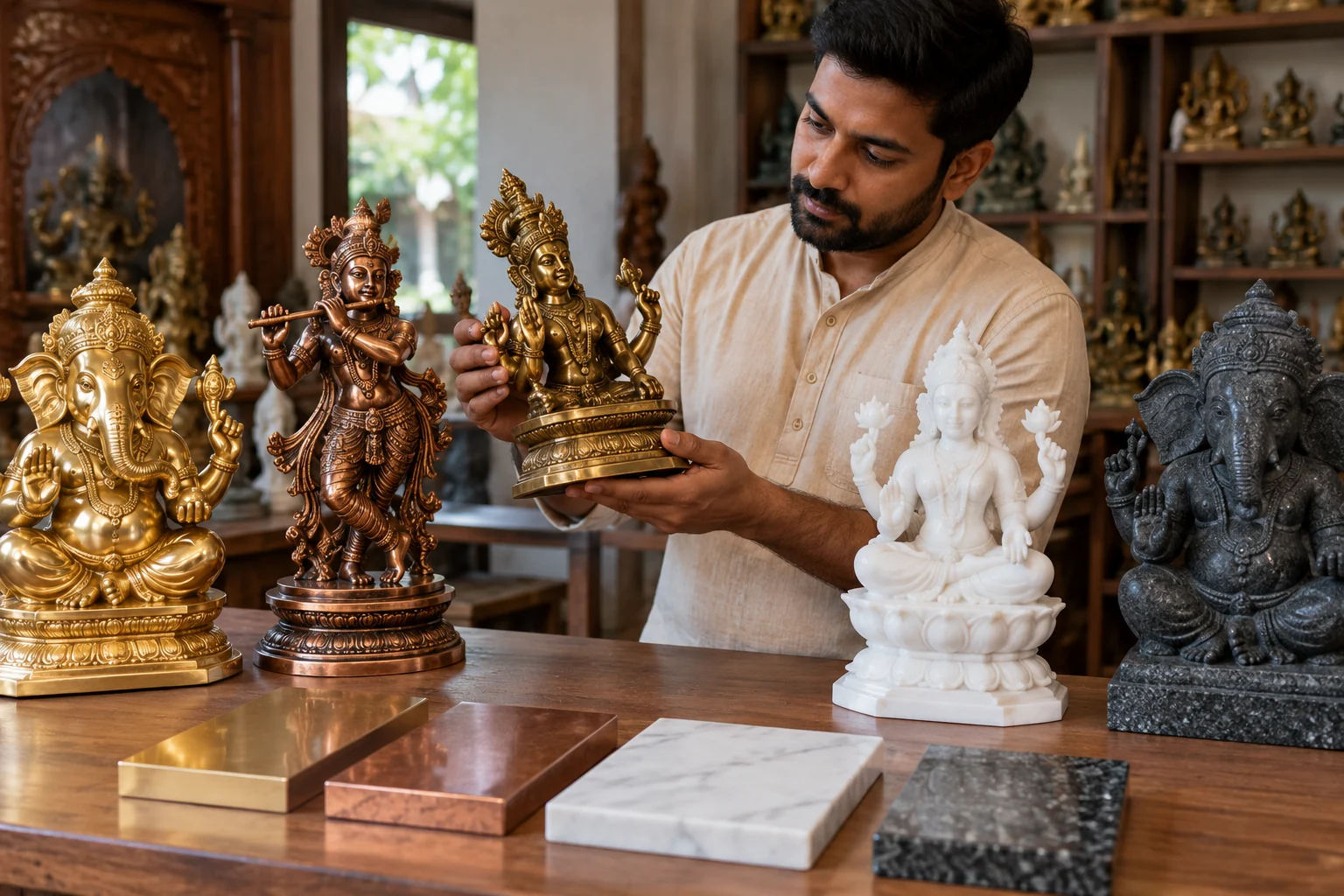 Brass, Bronze, Panchaloha, Marble or Granite: Choosing the Right Material for Hindu Idols