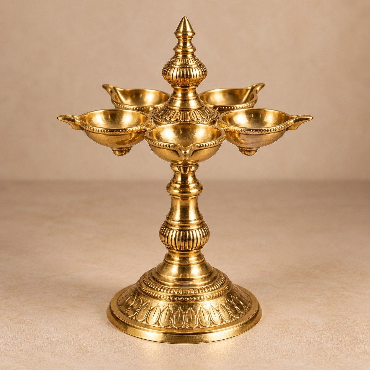 Brass Panchamukhi Lamp