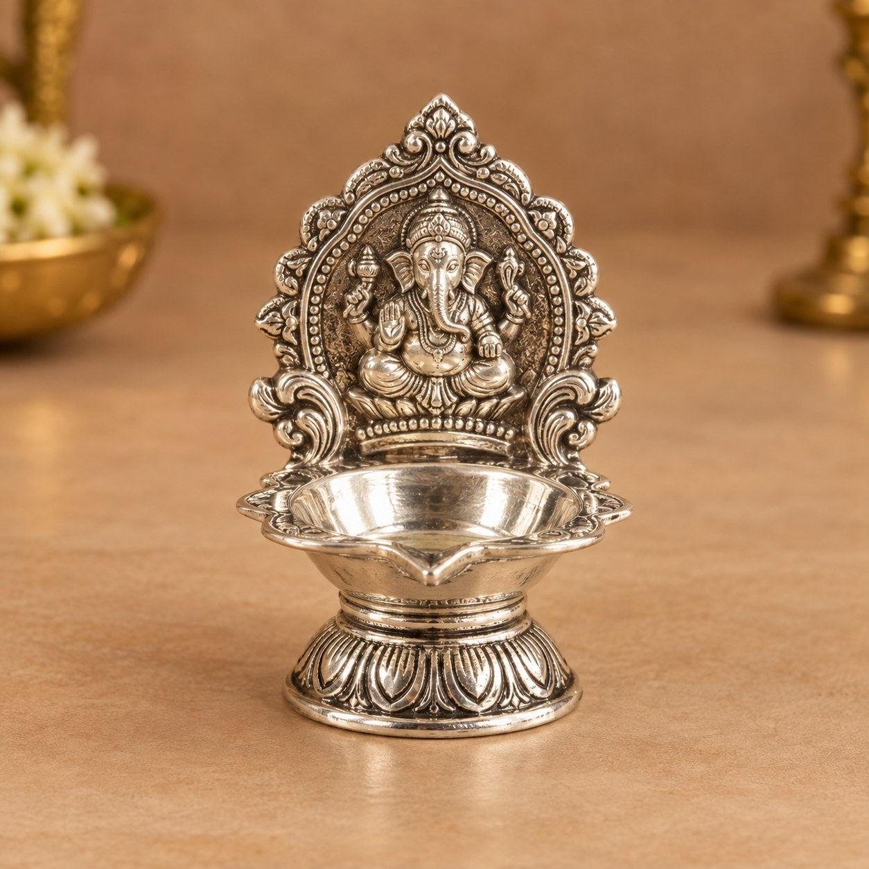 German Silver Diya